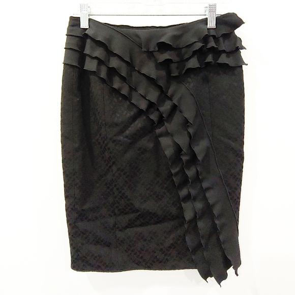 Emporio Armani Dresses & Skirts - Emporio Armani Black Ruffle Pencil Skirt Size 2